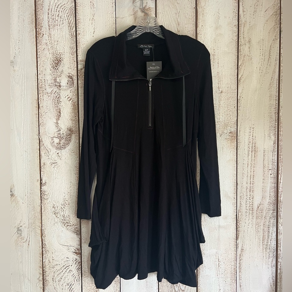 Michael Tyler Long Sleeve Black Dress